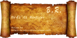 Bródi Rodion névjegykártya
